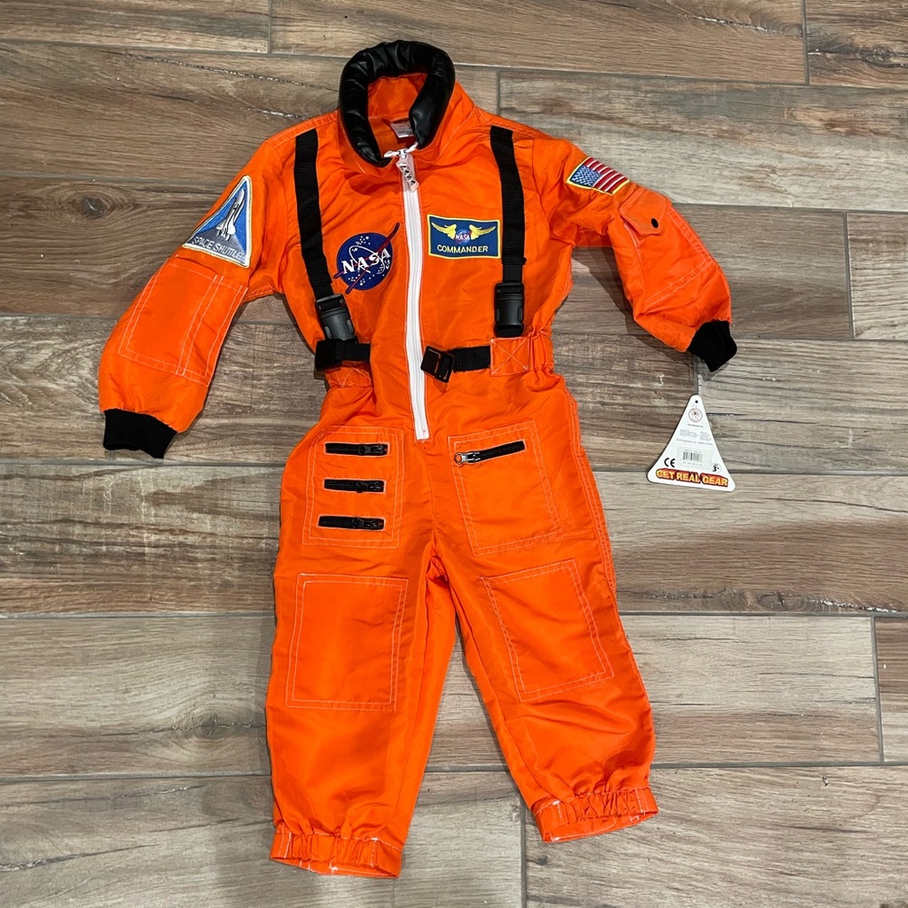 Orange NASA Commander Costume Jumpsuit